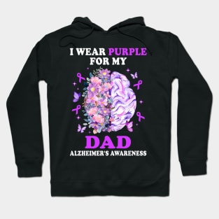 I Wear Purple For My Dad Alzheimer's Awareness Brain Hoodie